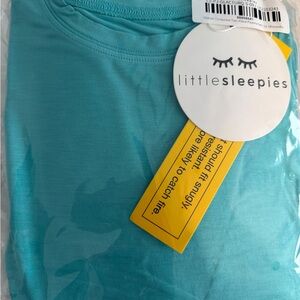NWT Little Sleepies Glacier Turquoise long sleeves top and bottom Pajama 12-18mo